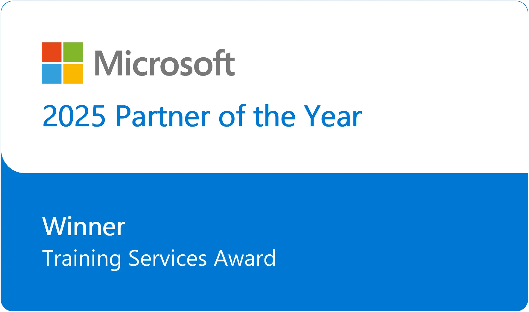 Global Winner — Microsoft Training Services Partner of the Year